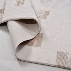 Bej Modern Akrilik Makine Halısı