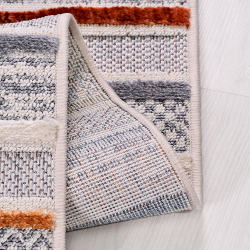 Gri Çizgili Polyester Makine Halısı