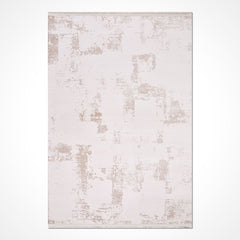 Bej Modern Akrilik Makine Halısı