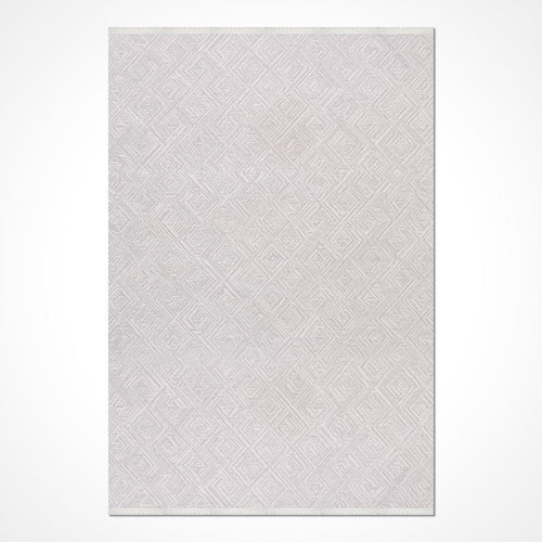 Krem Modern Akrilik Makine Halısı