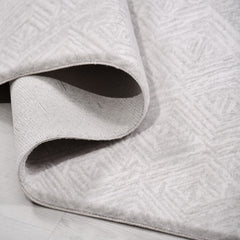 Krem Modern Akrilik Makine Halısı