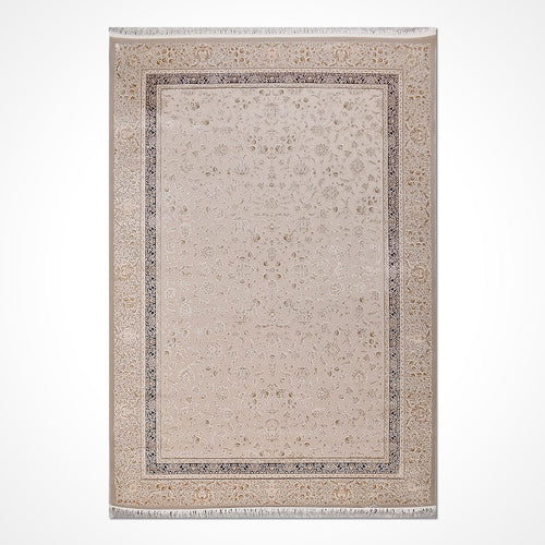 Bej Çerçeveli Viskon Makine Halısı