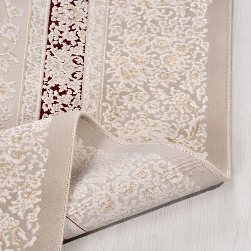 Bej Çerçeveli Viskon Makine Halısı