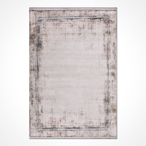 Krem Çerçeveli Viskon Makine Halısı