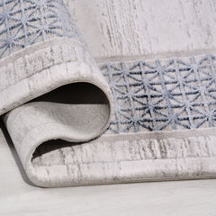 Gri Çerçeveli Akrilik Makine Halısı