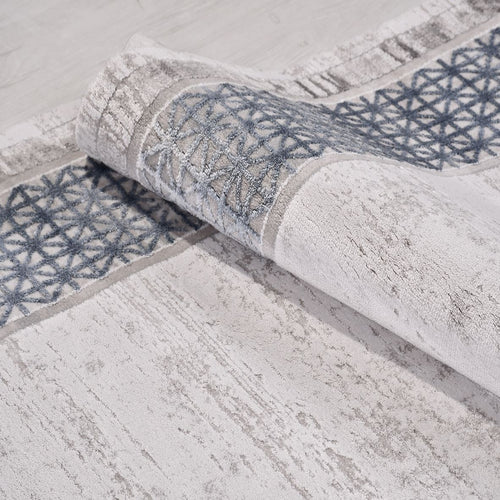 Gri Çerçeveli Akrilik Makine Halısı