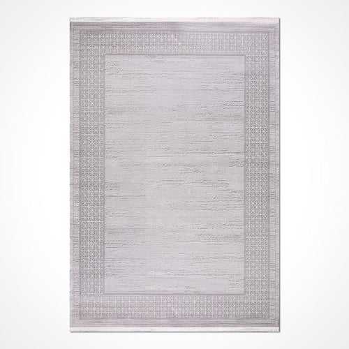 Gri Çerçeveli Akrilik Makine Halısı