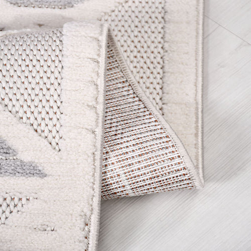 Gri Geometrik Polyester Makine Halısı
