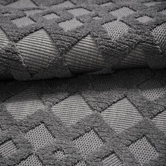 Gri Geometrik Polyester Makine Halısı