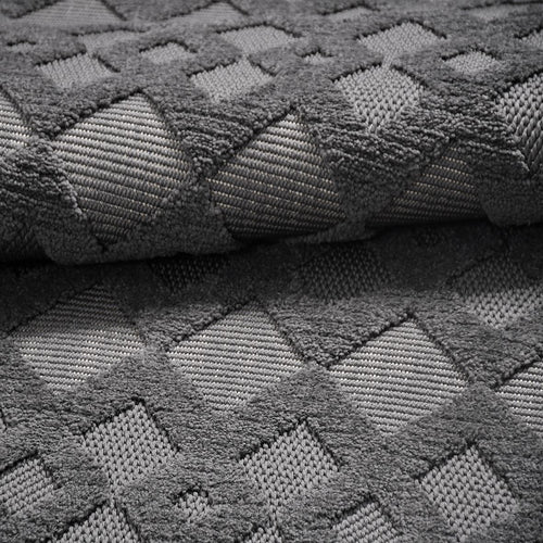 Gri Geometrik Polyester Makine Halısı