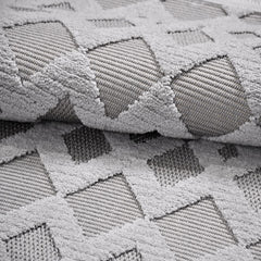 Gri Geometrik Polyester Makine Halısı