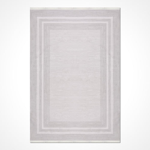 Gri Çerçeveli Akrilik Makine Halısı