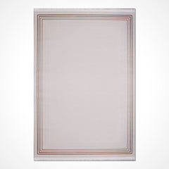 Bej Çerçeveli Akrilik Makine Halısı