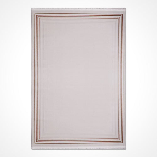 Bej Çerçeveli Akrilik Makine Halısı