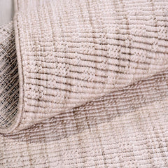 Krem Modern Polyester Makine Halısı