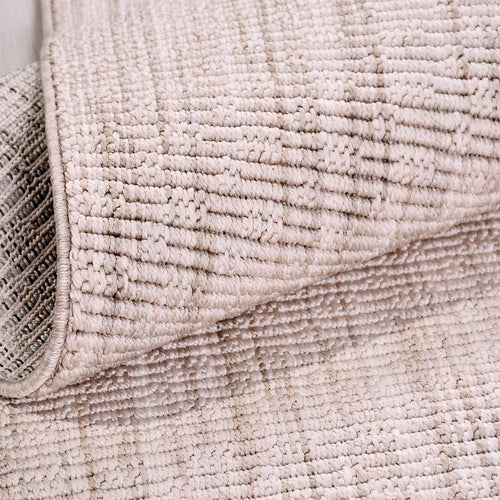 Krem Modern Polyester Makine Halısı