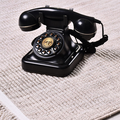 Krem Modern Polyester Makine Halısı