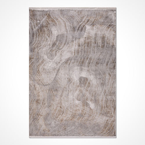 Kahverengi Modern Viskon Makine Halısı