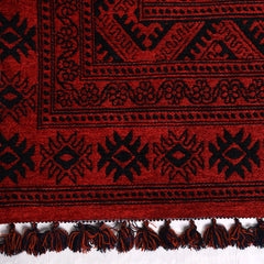 Kırmızı Çerçeveli Pamuk Makine Halısı