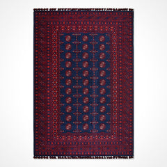 Kırmızı Çerçeveli Pamuk Makine Halısı