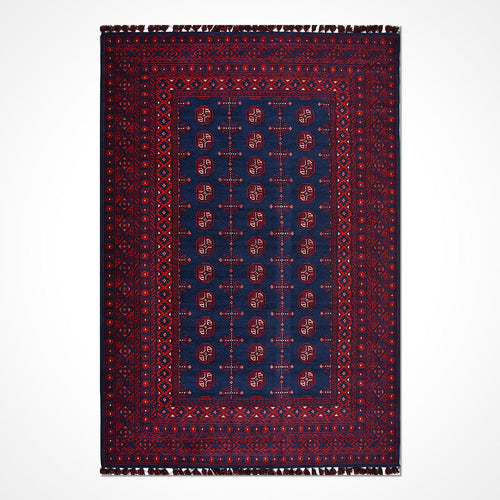 Kırmızı Çerçeveli Pamuk Makine Halısı