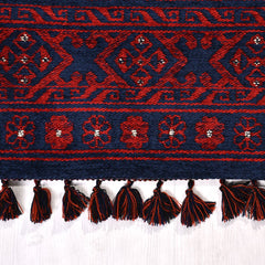 Kırmızı Çerçeveli Pamuk Makine Halısı