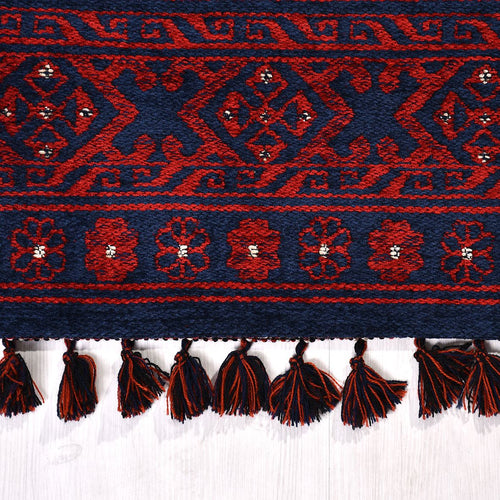 Kırmızı Çerçeveli Pamuk Makine Halısı