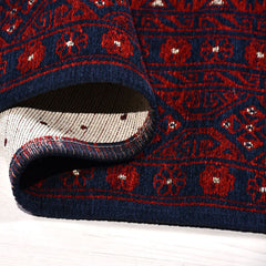 Kırmızı Çerçeveli Pamuk Makine Halısı