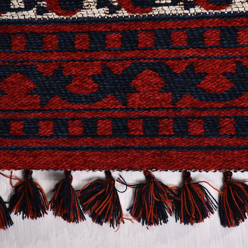 Kırmızı Çerçeveli Pamuk Makine Halısı