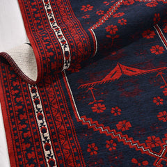 Kırmızı Çerçeveli Pamuk Makine Halısı