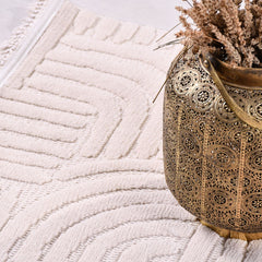 Krem Modern Sisal Makine Halısı