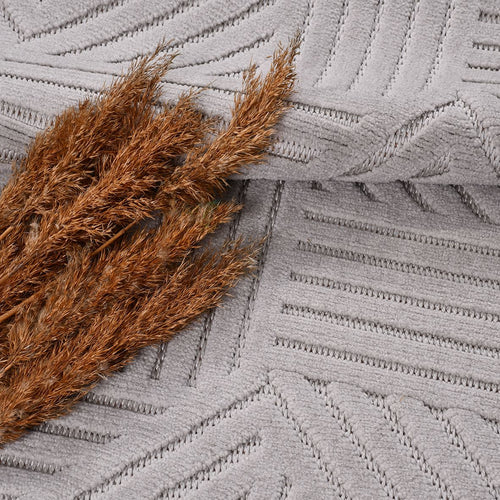 Gri Modern Sisal Makine Halısı