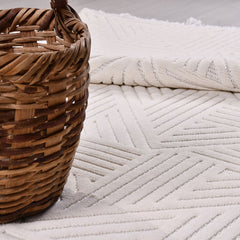 Krem Modern Sisal Makine Halısı