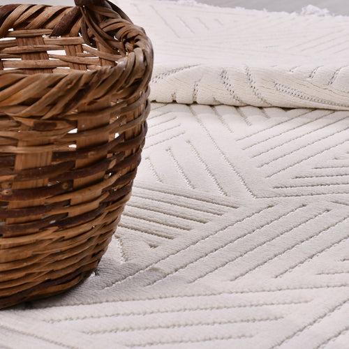 Krem Modern Sisal Makine Halısı