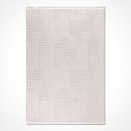 Krem Modern Sisal Makine Halısı