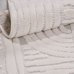 Krem Modern Sisal Makine Halısı