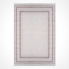 Krem Çerçeveli Viskon Makine Halısı