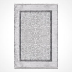 Gri Çerçeveli Viskon Makine Halısı