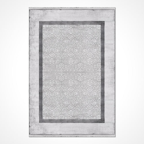 Gri Çerçeveli Viskon Makine Halısı