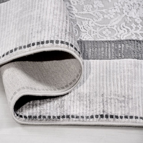 Gri Çerçeveli Viskon Makine Halısı