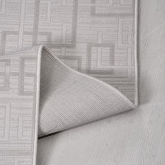 Gri Geometrik Akrilik Makine Halısı