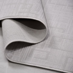 Gri Geometrik Akrilik Makine Halısı