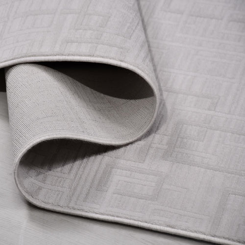 Gri Geometrik Akrilik Makine Halısı