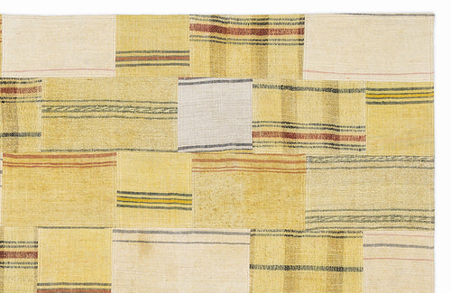 Teselya Sarı Patchwork Yün El Dokuma Halısı 160 x 230 Apex Unique