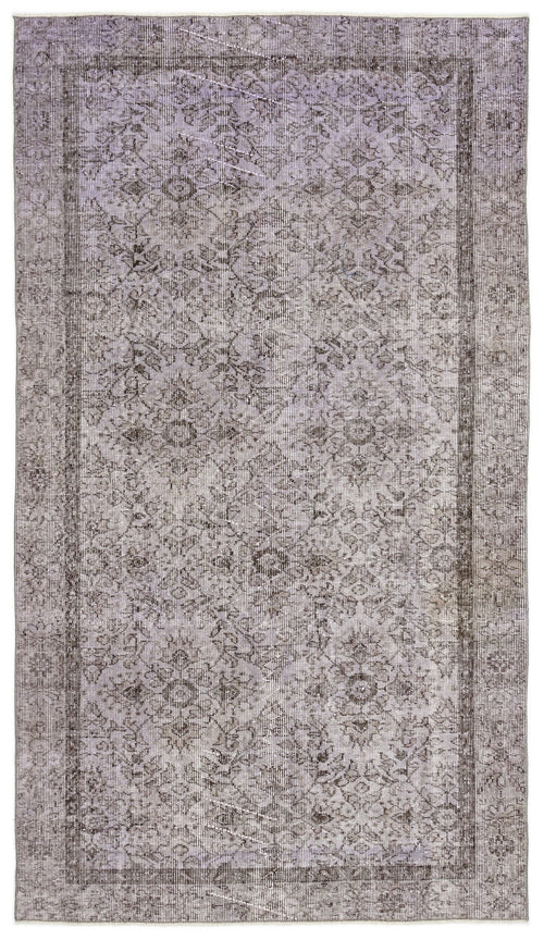 Atina Gri Eskitme Yün El Dokuma Halısı 142 x 250 Apex Unique