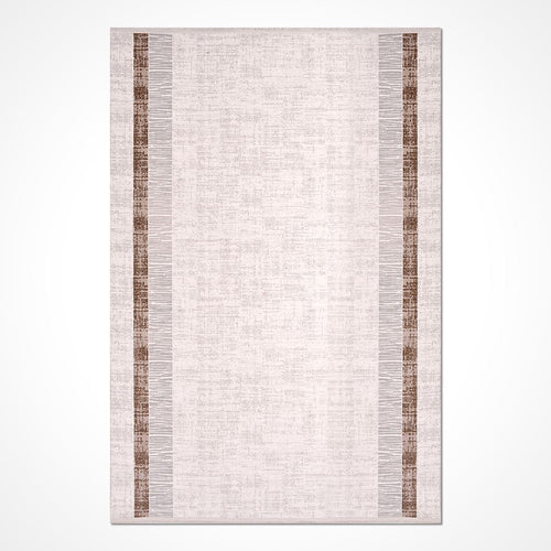 Nola Krem Çerçeveli Polyester Makine Halısı Crea