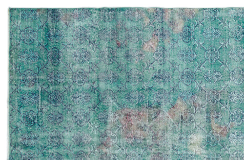 Atina Turkuaz Eskitme Yün El Dokuma Halısı 214 x 327 Apex Unique