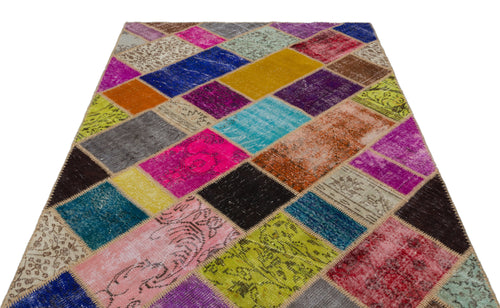 Iskece Bej Patchwork Yün El Dokuma Halısı 161 x 231 Apex Unique
