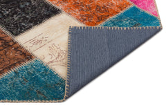 Iskece Bej Patchwork Yün El Dokuma Halısı 161 x 235 Apex Unique