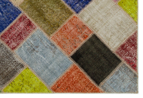 Iskece Bej Patchwork Yün El Dokuma Halısı 160 x 233 Apex Unique